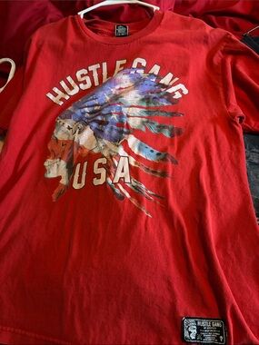 Hustle Gang Red Graphic USA Headdress Tee